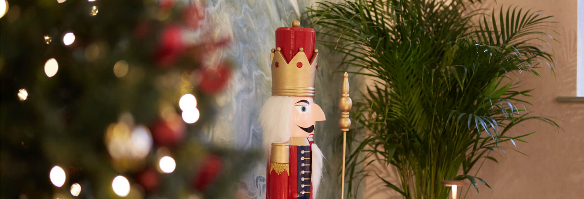 Christmas decorations in Orchard Room, County Arms, Birr
